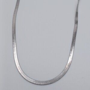 925 Sterling Silver Flat Chain Necklace for Men and Women 19 inch